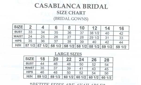 size charts miller bridal size chart