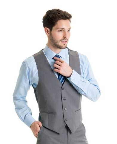 Vest Matching Light grey Suit style N8GC