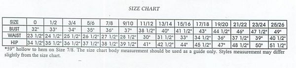 Size Charts